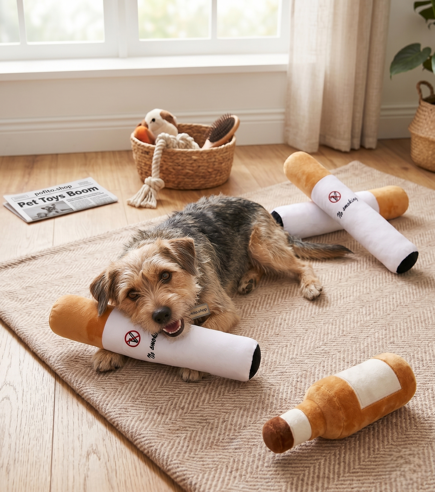 Pofito Peluş Sigara Yastık — Köpekler İçin Dev Boy Oyuncak